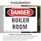 Signmission Boiler Room, 10 in W x Rectangle, Vinyl Decal OS-2PACK-DS-D-710-L-1049 - alternate 5